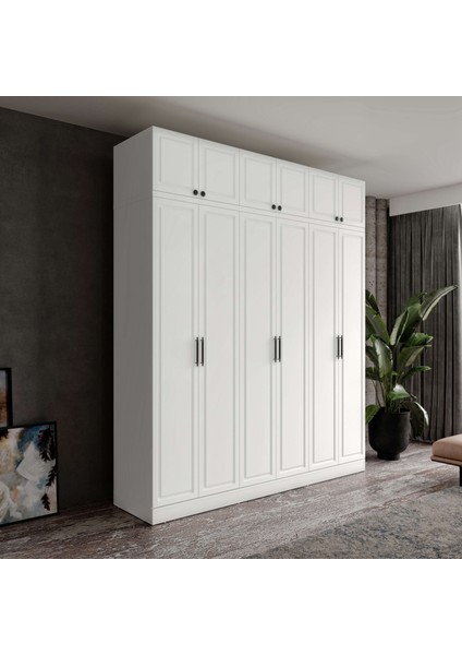Milas 6 Kapaklı Komple Mdf Yüklüklü Gardırop