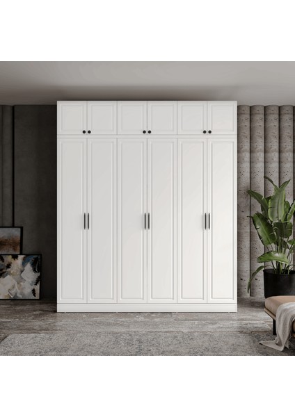 Milas 6 Kapaklı Komple Mdf Yüklüklü Gardırop