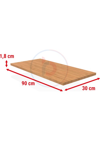 30x90 Cm Bambu Ahşap Raf - Suntalam Tekli Raf