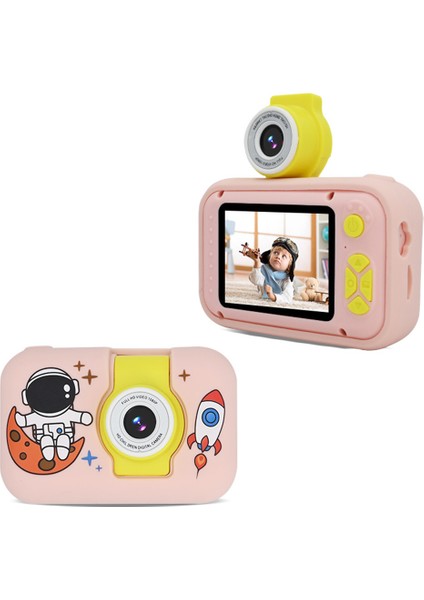 KDC-0025 2.0 Inç Ekranlı Mini Çocuk Kamerası 180 Derece Çevirmeli Lens Video Kaydedici, 32G Tf Kart + Kart Okuyucu Ile-Pembe (Yurt Dışından)