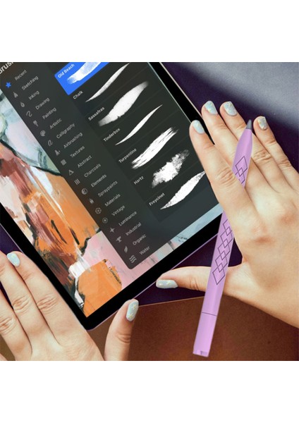 Apple Pencil (Usb-C) Için Elmas Dokulu Silikon Kılıf Stylus Kalem Koruyucu Kılıf-Beyaz (Yurt Dışından)