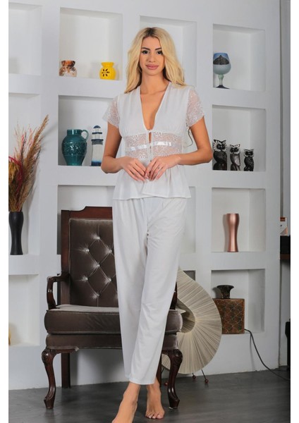 Ekru Pudra Çeyizlik 6' Lı Set - 1512 - Beden S/m Bstmy