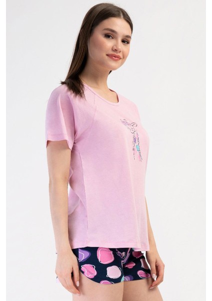 Kadın Kısa Kol Pembe Şortlu Pijama Takım C1T5N2O804 fiyatları