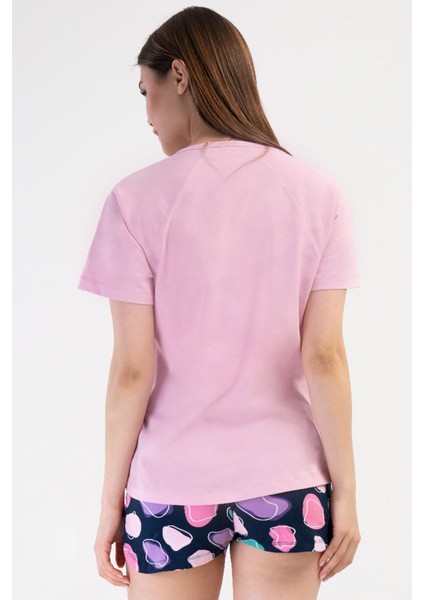 Kadın Kısa Kol Pembe Şortlu Pijama Takım C1T5N2O804 fırsatları