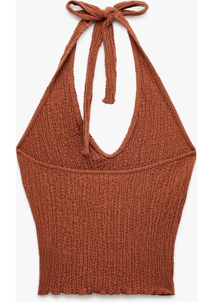 Bürümcük Kumaş Slim Fit Sırt Dekolteli Halter Yaka Üst fiyatları