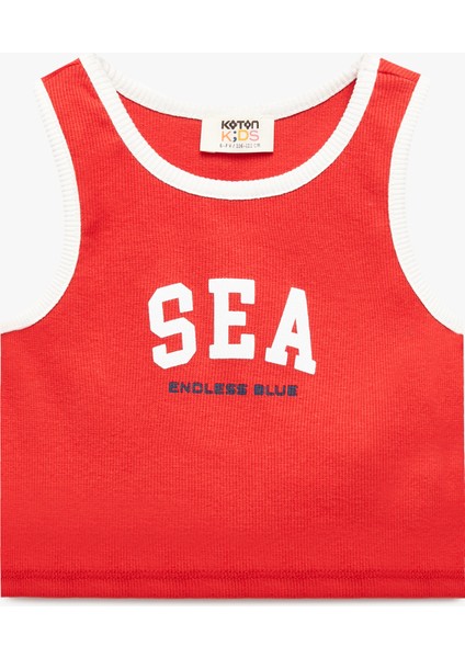 Pamuklu Bisiklet Yaka Kolsuz Crop Atlet