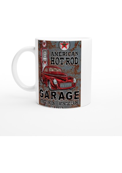 American Hot Rod Texaco Temalı Kupa Bardak
