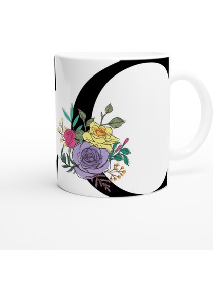 C Harfi Çizgisel Çiçekli Kupa Bardak fiyatları