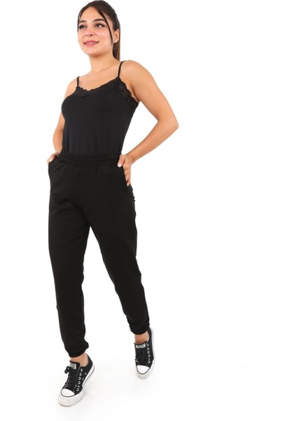 Kadın Beli ve Paçası Lastik Detaylı Jogger Eşofman Altı