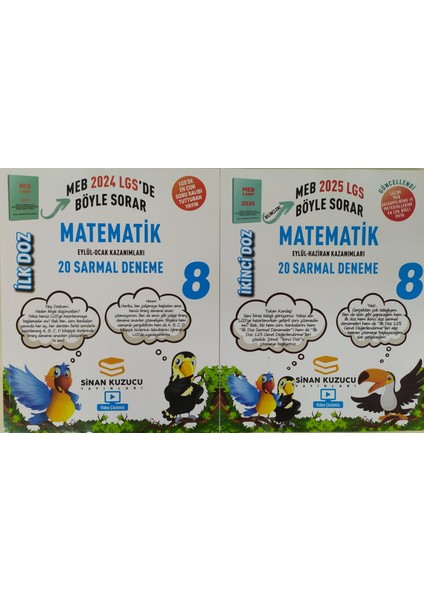 Sinan Kuzucu Yayınları Meb 2024 Lgs Matematik Ilk Doz 20 Sarmal DENEME+2025 Lgs Matematik Ikinci Doz 20 Sarmal Deneme