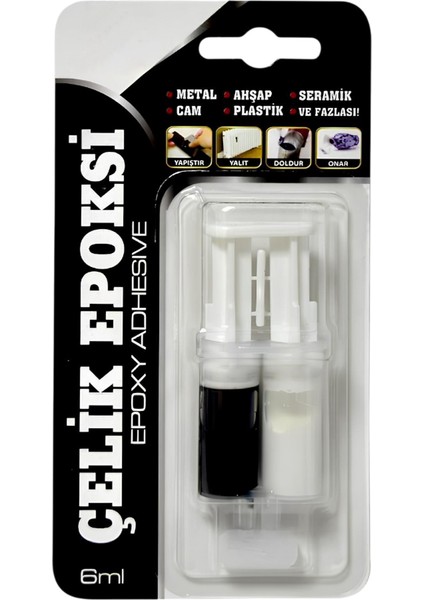 Çelik Epoksi Yapıştırıcı 6 ml Metal Plastik Seramik Cam Çelik Yalıtım Onarma Doldurma 1 Adet fiyatları