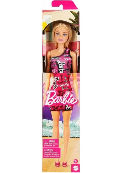 Sarışın Barbie Şık Pembe Barbie Elbiseli