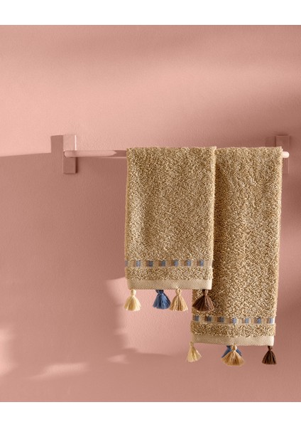 Gland 2'li %100 Pamuk El Havlusu - Bej