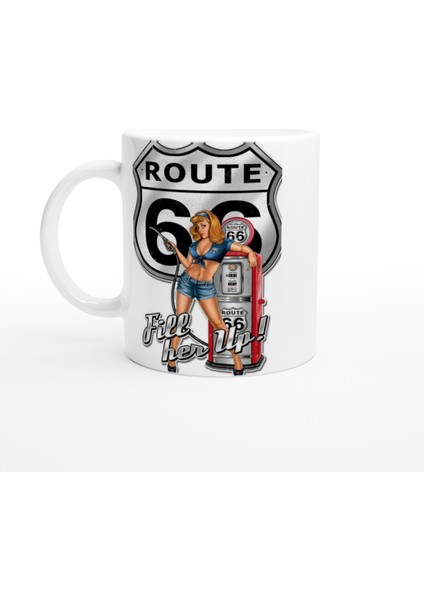 Route 66 Retro Benzinci Kız Kupa
