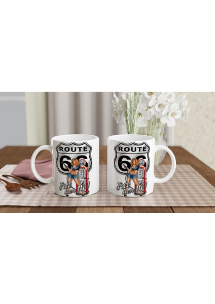 Route 66 Retro Benzinci Kız Kupa indirimleri