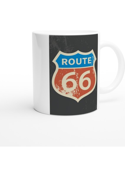 Route 66 Simgesi Baskılı Kupa Bardak