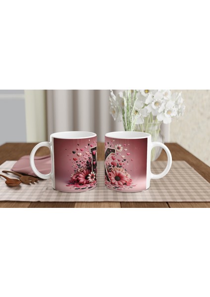 K Harfi Estetik Çizgili Harfli Kupa Bardak indirimleri