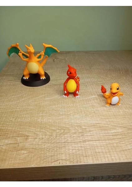 STARLAB3DSTUDIOS Pokemon 3'lü Set (Charizard, Charmeleon, Charmender)