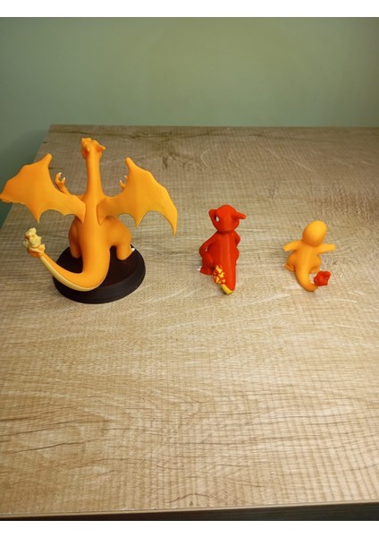 STARLAB3DSTUDIOS Pokemon 3'lü Set (Charizard, Charmeleon, Charmender)