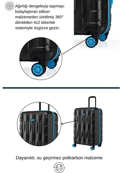 Kabin Boy Valiz 4x2 Teker Siyah 1167 fiyatları