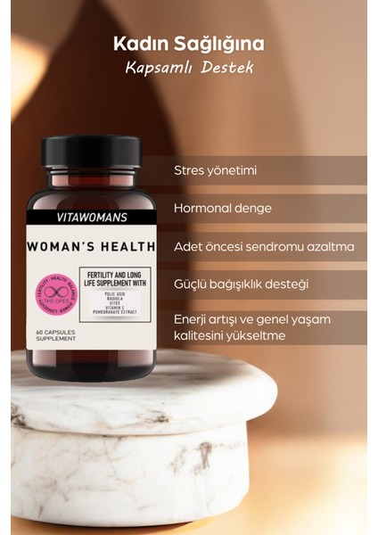Kadın Multivitamin Takviyesi | Adet Düzeni, Enerji, E-c Vitamini, Çinko, Ginseng, Hayıt fırsatları