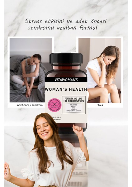 Kadın Multivitamin Takviyesi | Adet Düzeni, Enerji, E-c Vitamini, Çinko, Ginseng, Hayıt