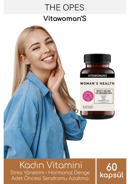Kadın Multivitamin Takviyesi | Adet Düzeni, Enerji, E-c Vitamini, Çinko, Ginseng, Hayıt