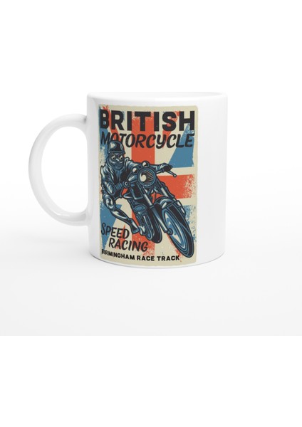 British Motorcycle Speed Racing Baskılı Kupa Bardak