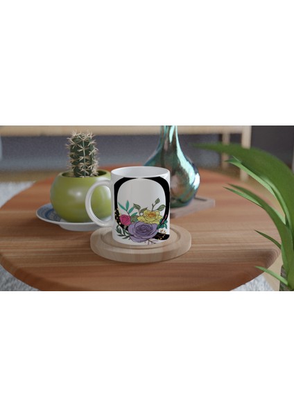 Q Harfi Çiçek Motifli Harfli Kupa Bardak fırsatları