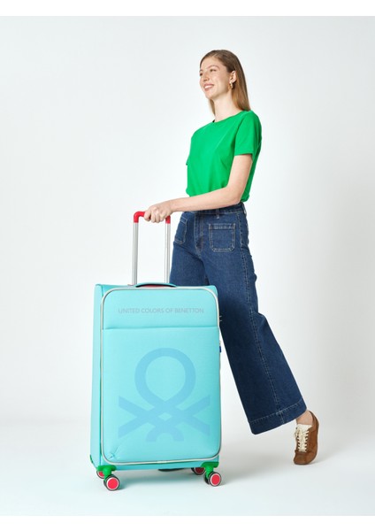 Benetton Büyük Boy Kumaş Valiz Aqua Bnt2200
