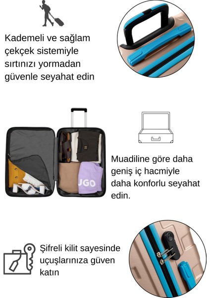 Kabin Boy Valiz 4x2 Teker Altın 1167 fırsatları