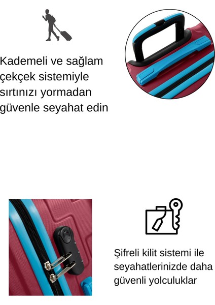 Büyük Boy Valiz 4x2 Teker Bordo 1167 fırsatları