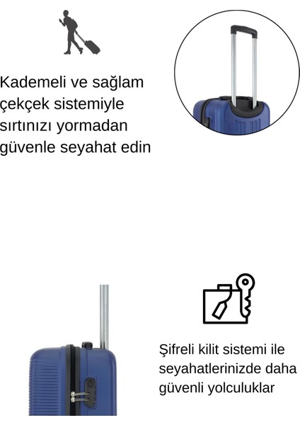 Orta Boy Valiz 4x2 Teker Mavi 1451