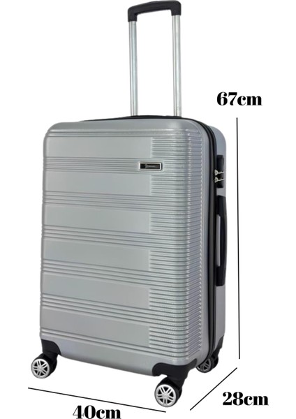 Orta Boy Valiz 4x2 Teker Gri 1451