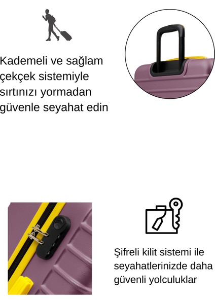 Büyük Boy Valiz 4x2 Teker Rose 1168