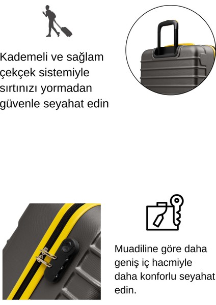 Orta Boy Valiz 4x2 Teker Antrasit 1168 fiyatları