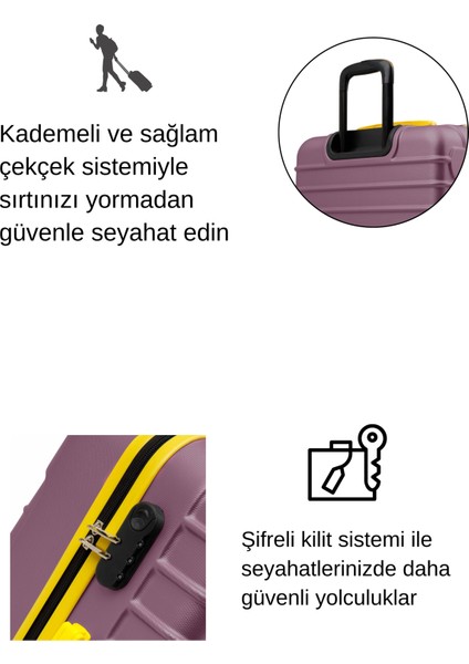 Kabin Boy Valiz 4x2 Teker Rose 1168