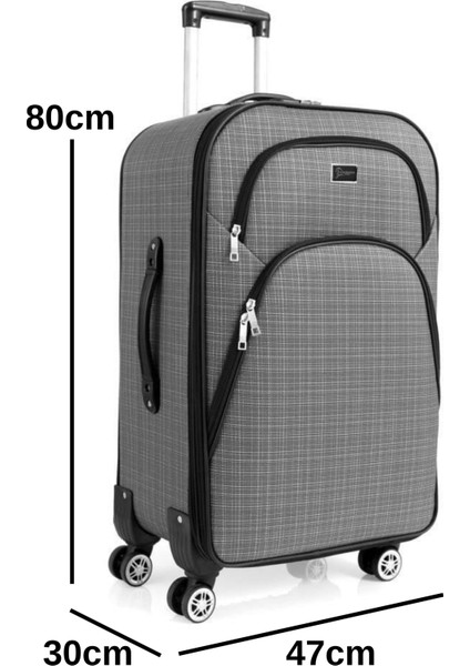 Büyük Boy 4 Teker Kumaş Valiz Gri 1081 fiyatları