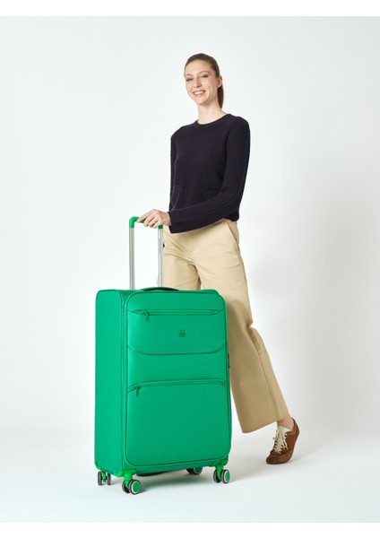 Büyük Boy Kumaş Valiz Yeşil Bnt2400