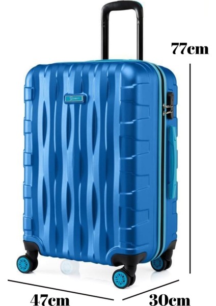 Büyük Boy Valiz 4x2 Teker Mavi 1167