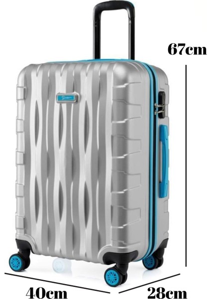 Orta Boy Valiz 4x2 Teker Gri 1167