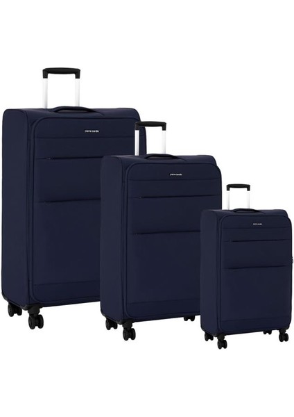 3'lü Valiz Seti Lüx Kumaş Valiz Lacivert 04pc4200