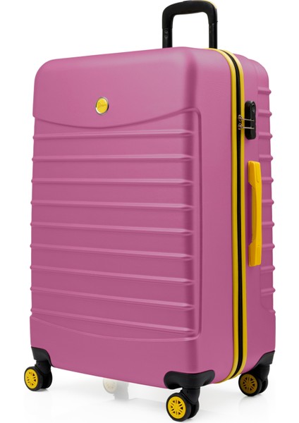 3'lü Valiz Seti Büyük Boy - Orta Boy - Kabin Boy Pembe 1168