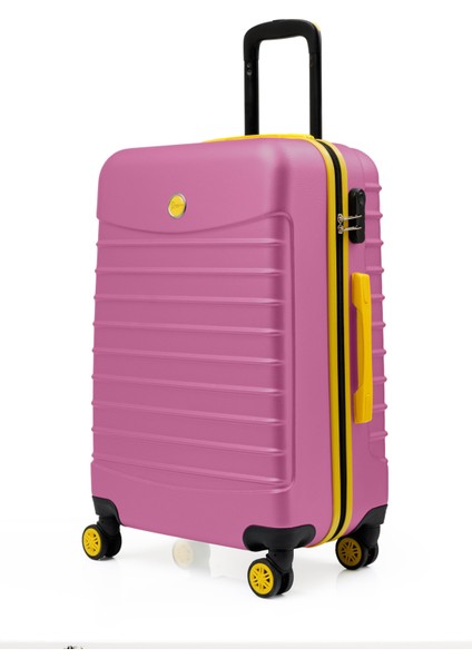 3'lü Valiz Seti Büyük Boy - Orta Boy - Kabin Boy Pembe 1168