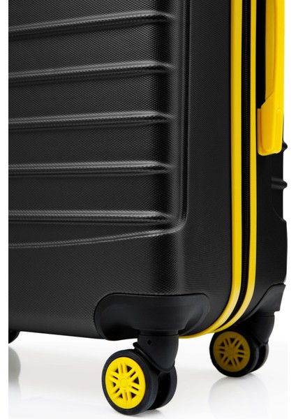 2'li Valiz Seti Orta Boy - Kabin Boy Siyah 1168