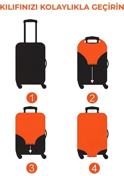 Orta Boy Lacivert Valiz Kılıfı, Bavul Kılıfı, Valiz & Bavul Koruyucu