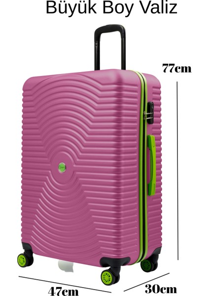 Büyük Boy Valiz 4x2 Teker Pembe 1169