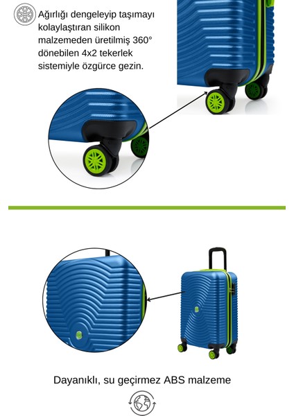 Kabin Boy Valiz 4x2 Teker Mavi 1169 fiyatları