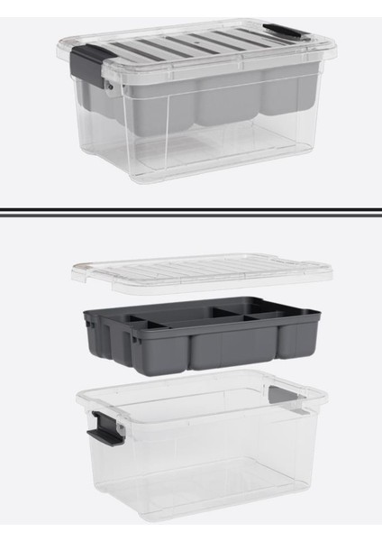Kilitli Bölmeli Saklama Kutusu, Bujiteri Takı Ilaç Dikiş Ip Kırtasiye Oyuncak Organizer 3,2 Litre fiyatları