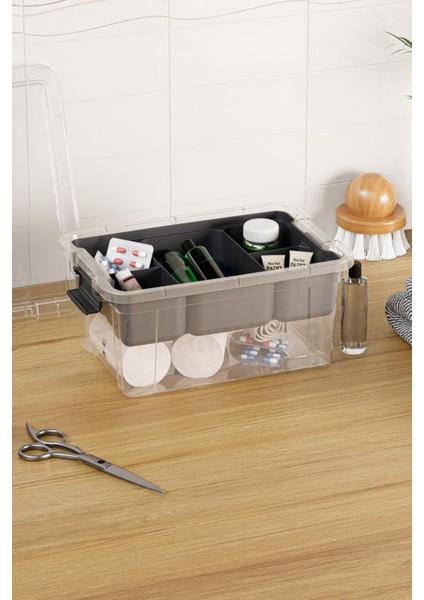 Kilitli Bölmeli Saklama Kutusu, Bujiteri Takı Ilaç Dikiş Ip Kırtasiye Oyuncak Organizer 3,2 Litre fırsatları